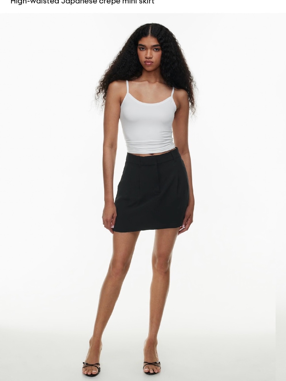NWT Aritzia Wilfred Effortless Mini Skirt Black 00 Crepette Pleated